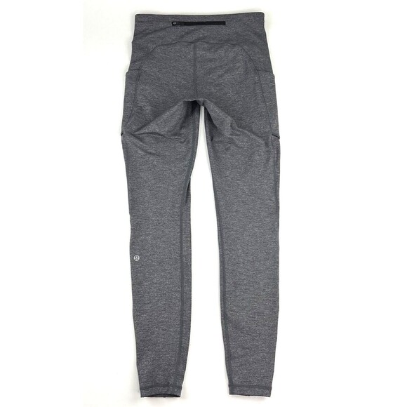 Lululemon Speed Up Tight 28" Full-On Luxtreme Heather Black Leggings Sz 6 W5ATOS - Picture 2 of 15